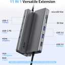 Acer 11 in 1 USB C HUB Multiport Adapter with 4K@60Hz HDMI, 2x10Gbps USB C, 2x5Gbps USB A, 100W PD Port, 1000Mbps Ethernet, 1080P VGA, SD/TF, Laptop Docking Station Dual Monitor for PC, Desktop(2ft)