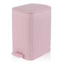 rejomiik Small Bathroom Trash Can with Lid Slim Soft Close Garbage Can Step Wastebasket Container Trash Bin for Office Bedroom Kitchen Living Room 1.9 Gallon Pink