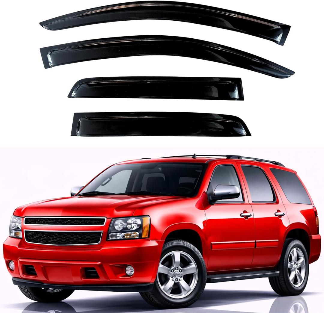 KPY Rain Guards Fit for 2007-2014 Chevrolet/Chevy Tahoe, Out-Channel Window Visors Vent Wind Deflectors 4PC, Car Accessories for 2007-2014 GMC Yukon