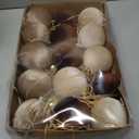 51 Pcs Christmas Velvet Ornaments 15 Pcs Christmas Tree Decor Balls 3.14" 36 Pcs Velvet Vintage Ribbon Bows 5/8" Wide 6 * 8" for Xmas Tree Hanging Decorations Home Indoor Decor (Brown Color Mix)