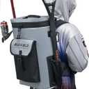 Buffalo Gear Fish Cooler Backpack 32Qt Waterproof Fishing Backpack Cooler Portable Fish Bag, Keep Ice Cold More Than 24 Hours