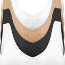 4-Pack Women's Seamless Wireless Cooling Unpadded Comfort Bra (X-Large, 2 Pieces White, 1 Piece Black, 1 Piece Nude)