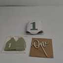 Wild One High Chair Banner For 1st Birthday Party Boy Decorations With Green Tassel Garland Crown Hat Cake Topper