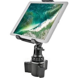 Cup Holder Tablet Mount, Adjustable 2 in 1 Car Phone & Tablet Cup Holder Phone Mount for All Cellphones & Tablets up to 12.9"