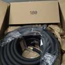 Garden Hose 5/8" x 100ft - Brass Rubber Heavy Duty Water Hose 600 PSI Burst Pressure, Durable Flexible Hose for Yard, Car Wash, Pets Black