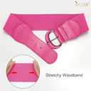 JASGOOD Women Stretchy Wide Waist Belt for Dress Ladies Vintage Elastic Belt (Pink)
