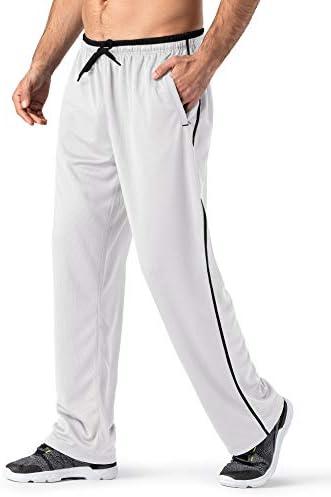 MAGNIVIT Men's Lightweight Sweatpants Loose Fit Open Bottom Mesh Athletic Pants with Zipper Pockets Size XL