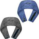 2-Pack Adjustable Sleeping Headphones, Hook-and-Loop Headband Headphones for Side Sleepers, Wireless Bluetooth Headband with Thin Speakers for Running, Sports, Travel, Workout - Blue&Gray