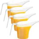 4 Pack Plastic Funnel Pitcher,Measuring Cup with Long Spout,Large Capacity Easy Pour Cup,Perfect for Bakeware Mold,Oils,Watering Plants(1000ml)