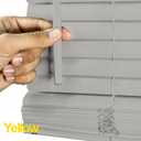 Cordless Mini Blinds, Light Filtering & Room Darkening Horizontal Window Blind for Indoor Windows, Grand Grey, 24" W x 48" H by YELLOW BLINDS
