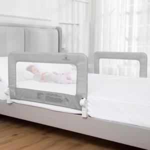 ComfyBumpy 2-Pack Bed Rail for Toddlers 35.5" L x 19.5" H | Toddler Bed Rails for Twin, Full & Toddler Mattress Size | Swing Down Rail Guard | Mattress Side Rail for Kids | Gray