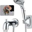 Bathtub Faucet with Sprayer, Tub Spout with Diverter Fits Threaded 1/2" or 3/4" IPS, Chrome Plated