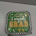 Zhehao 72 Pcs 2026 Graduation Plates and Napkins Set Serve 36, Green and Gold Graduation Party Supplies, 7" Square Congrats Grad Paper Plates and Napkins Class of 2026 Disposable Dinnerware Decoration