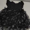 Baby Girl Butterfly Dress Tutu Ruffle Sleeveless Dresses Photograph Party Outfits Birthday Gift (Black)