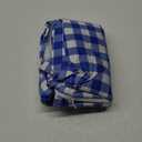 Sorfey Vinyl Umbrella Rectangle Fitted Tablecloth Cover, Checkered Design, Flannel Backed Lining 30x72 Inch, Blue