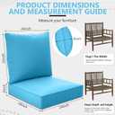 24" x 24" x 6" Outdoor Deep Seat Cushions Set - Waterproof & Fade Resistant Patio Furniture Replacement Cushions, Non-Slip Outdoor Cushions Fit Loveseats, Couches, Chairs, and Sofas.