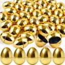 Bvrbaory 30 Pcs Gold Easter Eggs,2.3" Bulk Plastic Metallic Empty Easter Eggs,Fillable Shiny Golden Easter Egg for Easter Hunt Supplies,Basket Stuffers,Party Favor
