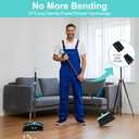 Upgrade Broom and Dustpan Combo Set, Extendable 52" Long Handle Broom for Easy Sweeping, Self-Cleaning Dust pan Teeth for Pet Hair, Perfect for Home, Kitchen, and Office