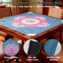 Pink Mahjong Mat 31.5 x 31.5 for Table, Waterproof Fabric Surface with Non-Slip Rubber Base, Double Packaged Tube & Bag