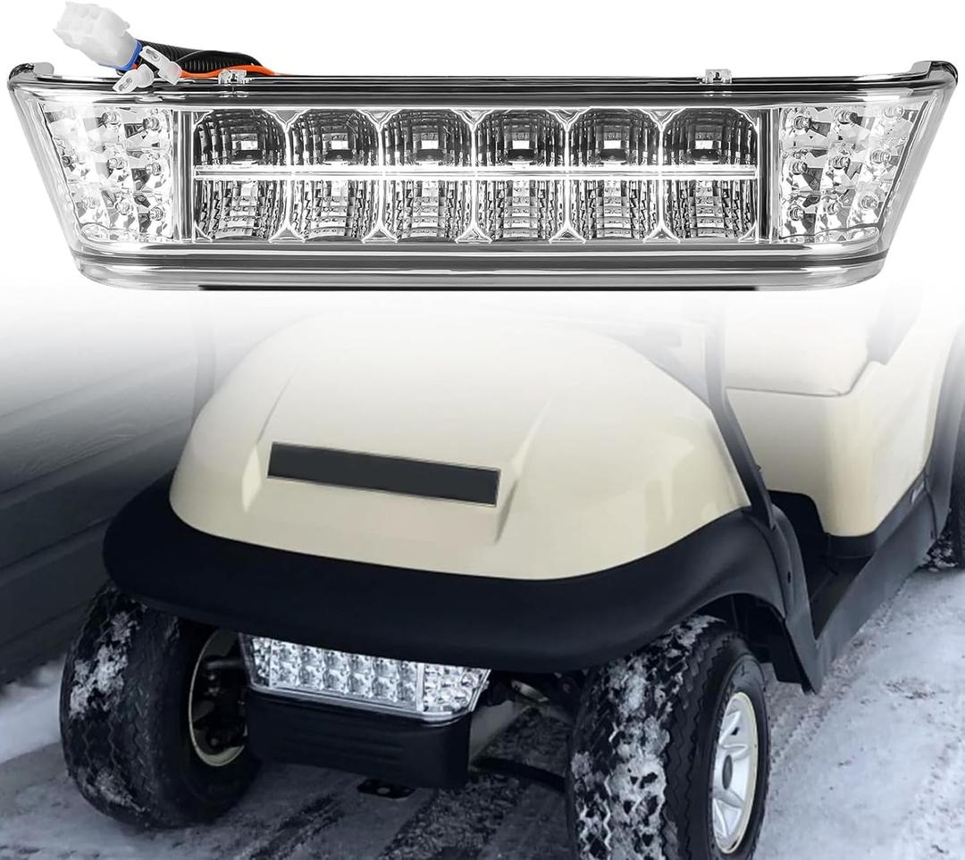 Drive-up Golf Cart LED Headlight Bar for Club Car Precedent 2004-Up with Front Head Light Electric and Gas Golf Carts, 12V Club Car Front Replace Head Light Bar Replaces OEM 102524801,1025248-01