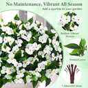 Livole 9 Bundles Artificial Flowers for Outdoors, Realistic Fake Outdoor Flowers Impatiens UV Resistant Artificial Outdoor Flower for Outside Faux Flower Plants for Porch Garden Home Decor, White