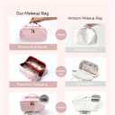 Travel Makeup Bag for Women, Large Capacity Cosmetic Bags for Girls, Compact Pouch Make up Organizer, Waterproof Toiletry Bag with Divider and Handle (Pink) (EXP 02/03/26)