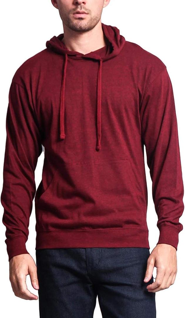 G-Style USA Men's Cross-Dyed Heather Jersey Lightweight Pullover Hoodie Sweatshirt (Red, S) G-Style USA Men's Cross-Dyed Heather Jersey Lightweight Pullover Hoodie Sweatshirt (Red, S)