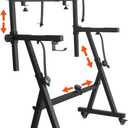 Thicken Piano Keyboard Stand with 2nd Tier-Z Style, Heavy-Duty Portable Keyboard Double Tier Stand for 54-88 Key Electric Pianos - Fit for Synths and Electric Digital Keyboards (Black) (24.21 x 20.28 x 8.39)