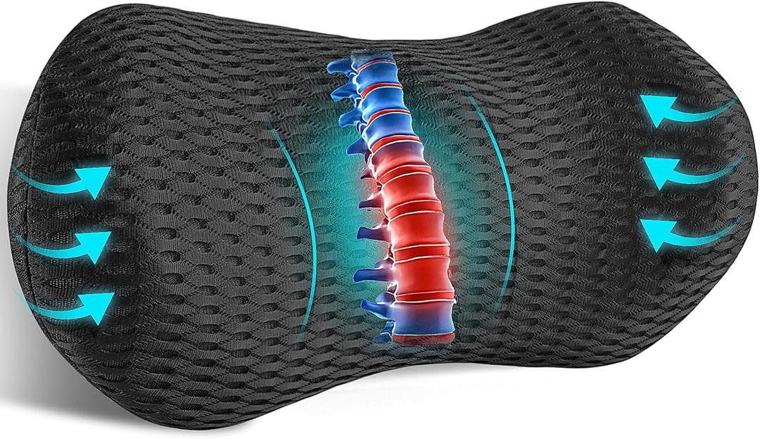 Lumbar Support Pillow for Office Chair Car Back Support Pillow, Memory Foam Gaming Chair Desk Chair Back Cushion for Lower Back Pain Relief, Ergonomic Back Rest (Lower Back Support/Grey)
