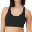 Hanes Women's Racerback Cotton T-Back Bralette (3 Pack) (Black, XL)