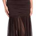 DOUMIFLY Women's Elegant Formal Long Dress Sleeveless Ruched Bodycon Evening Dress (Brown, S)