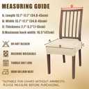 JQinHome Waterproof Dining Chair Seat Covers Set of 4 | Soft Removable Washable Chair Covers for Dining Room,Rear Gap Hook-and-Loop| Elastic Non-Slip, Full Rear Coverage | Beige