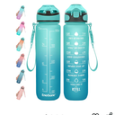 25 oz Drinking Water Bottle with Times to Drink and Straw, Motivational with Carrying Strap, Leakproof BPA & Toxic Free, Ensure You Drink Enough Water for Fitness Gym Outdoor