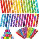 RICEDUO 60 Pcs Slap Bracelets for Kids, 30 Styles Colorful Bulk Slap Wristbands - Animals Heart Galaxy Cute Slap Bracelets for Easter Party Favors Classroom Prizes Exchanging Gifts