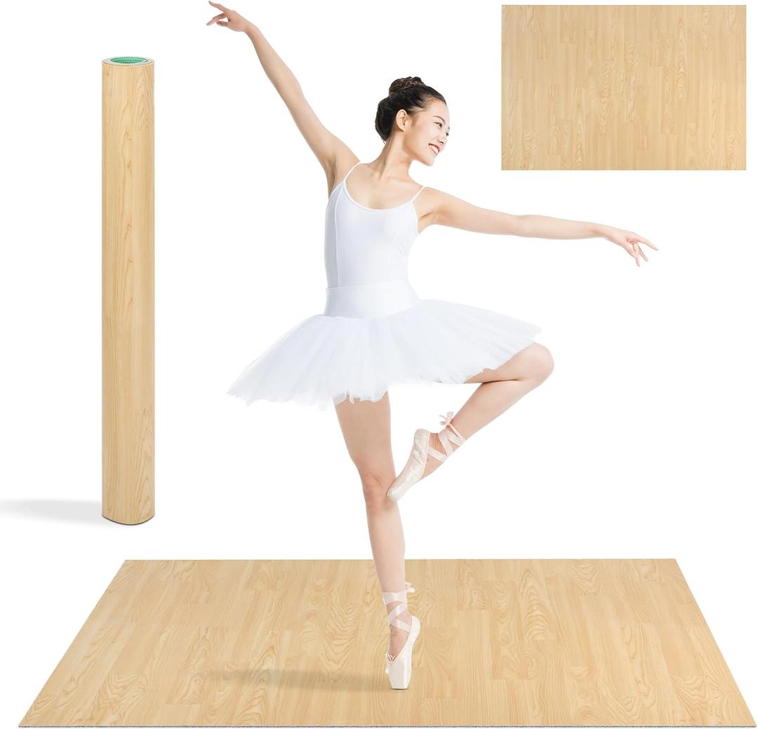 5mm Extra-Thick Marley Dance Floor, Dance Floor Mat, Non-Slip Shock-Absorbing Portable Marley Floors, Ballet Jazz Pop Practice Floor for Home Studio School, Size: Large (4x6ft )