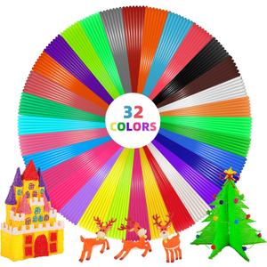 EWPJDK 3D Pen Filament Refills 32 Colors 320ft Each Color 10 feet 1.75mm PLA 3D Pen Filament Christmas Gifts (32 Colors)