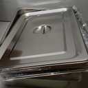 4 Pack Hotel Pans with Lids, 1/1 Size 4" Deep Steam Table Pans, Full Size Stainless Steel Food Pan 22 Gauge Anti Jam 20.8" L x 12.8" W Commercial Food Storage Containers