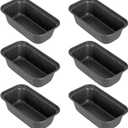 Mini Loaf Pan, 6x3 Inch Nonstick Bread Pans for Baking, Oven & Air Fryer Safe Small Banana Bread & Meatloaf Pan, Carbon Steel Baking Tins for Homemade Bread (Mini Loaf Pan(6-pack))