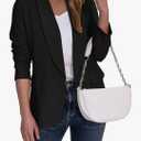 Ahlaray Women's Blazer Business Casual Lapel Collar Long Sleeve Open Front Work Office Suit Jacket Blazer, Large