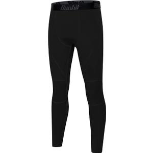 Runhit Boys Compression Leggings Youth Athletic Tights Basketball Compression Pants Boys Base Layer Pants Sports Legging (Large, Black Black Line)