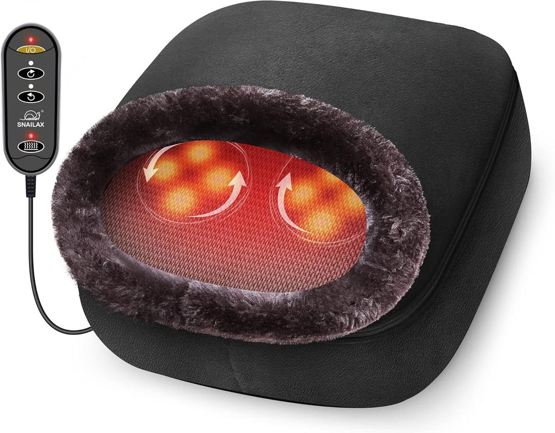 Snailax 2-in-1 Shiatsu Foot and Back Massager with Heat - Kneading Foot Warmer, Electric Feet Massage, Massagers for Back, Leg, Gifts for Women, Men