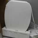 Clirass Bidet Toilet Seat, Soft Close Elongated Toilet Seat, Button control Feminine/Posterior Wash Switch, Knob Control Water Pressure,White Bidet Seat Attachment with Brass inlet Easy Installation
