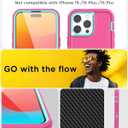 AICase for iPhone 15 Pro Max Case Built-in Stand with Glass Screen Protector,Heavy Duty Drop Protection Full Body Rugged Shockproof Military Protective Tough Durable for iPhone 15 Pro Max 6.7"_5 (Hot Pink/Blue+Glass Protector)