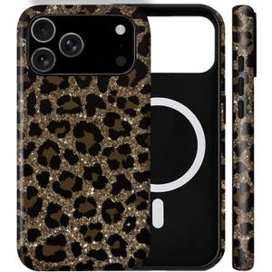 Generic Case for iPhone 17 Pro Max,[Compatible with MagSafe] Cheetah Leopard Print Brown Phone Case for Girl Women Boy Men,Dual-Layer Fashion Design