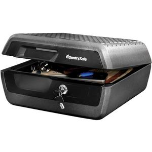 SentrySafe Fireproof and Waterproof Document Safe with Key Lock, Lock Box for Cash, Passport, Jewelry, Exterior: 16.5 in W x 14.8 in D x 7.6 in H, Black, 0.36 Cubic Feet, CHW30220