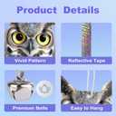 2 x Flat Fake Owl to Keep Pigeon Away 3Pcs, Pigeon Scare Devices with Reflective Tape, Plastic Owls to Scare Pigeon Away from Porch Patio Balcony, Garden Owl to Scare Woodpecker Squirrel for Outdoor