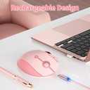 seenda Wireless Trackball Mouse, Ergonomic Bluetooth Rollerball Mouse Rechargeable, 3 Device Connection Optical Mice Adjustable DPI Thumb Control Mice Compatible for PC/Laptop/Windows/Mac - Pink