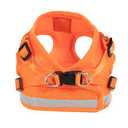 PAGGY OOKI Breathable mesh Dog Harness No Pull and Leash Set Adjustable Pet Harness with Soft Padded Vertical Handle for Lifting Reflective NoChoke Dog Vest 2 Leash Hooks Escape Proof (Orange, L)