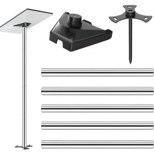 Starlink Pole Mount Gen 3, 6.5 FT Starlink Mounting Kit with 5 Extension Pipes (1.5'' Diameter ) Pole with No Dig Ground Anchor, Starlink Gen 3 Pipe Adapter Included