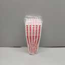 NOVELTY PLACE Plastic Red & White Striped Classic Popcorn Containers for Movie Night - 7.8" Tall x 3.8" Square (8 Pack)